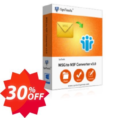 SysTools MSG to NSF Converter Coupon code 30% discount 