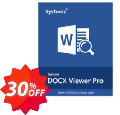 SysTools DOCX Viewer Pro Coupon code 30% discount 