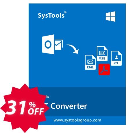 SysTools PST Converter Coupon code 31% discount 