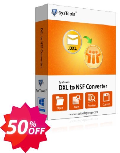 SysTools DXL to NSF Converter Coupon code 50% discount 