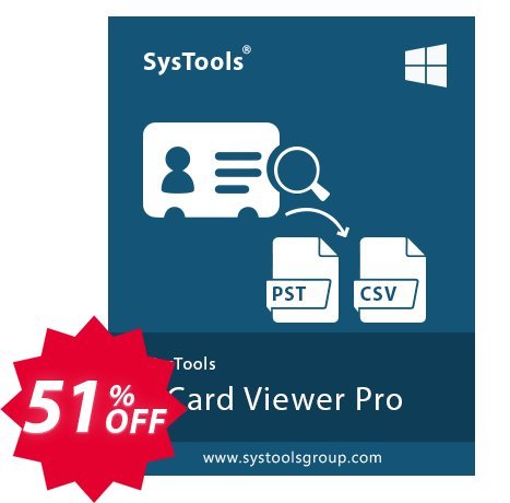SysTools vCard Viewer Pro Coupon code 51% discount 