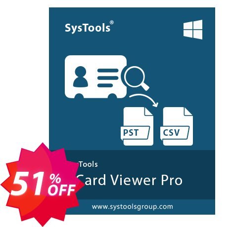 SysTools vCard Viewer Pro Coupon code 51% discount 