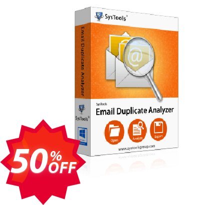 SysTools Email Duplicate Analyzer, Analyzer  Coupon code 50% discount 