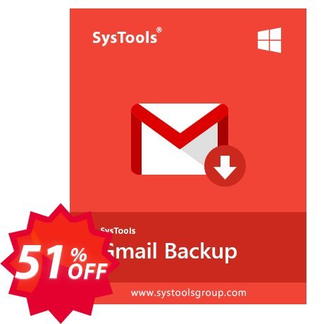 SysTools GMail Backup, 10 Users  Coupon code 51% discount 