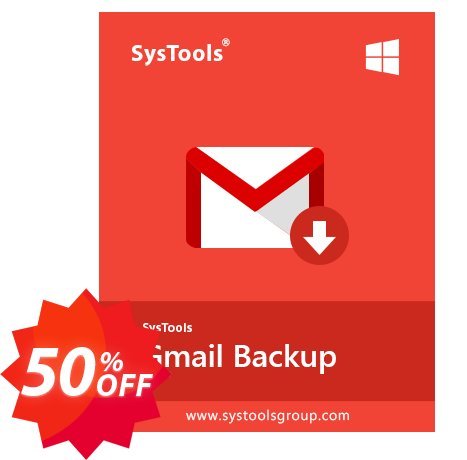 SysTools GMail Backup, 25 Users  Coupon code 50% discount 