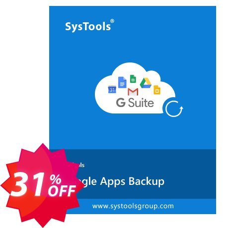 SysTools Google Apps Backup - Single Plan Coupon code 31% discount 