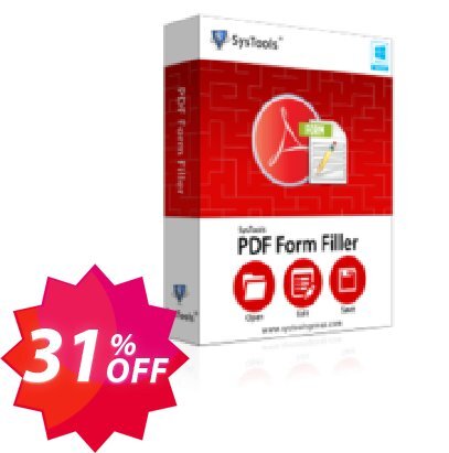 SysTools PDF Form Filler Coupon code 31% discount 