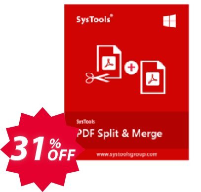 SysTools PDF Split & Merge, All Plan type  Coupon code 31% discount 