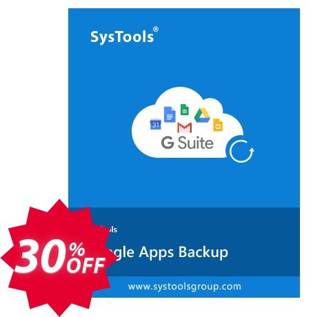 SysTools Google Apps Backup - 100 Users Plan Coupon code 30% discount 