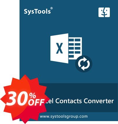 SysTools MAC Excel Contacts Converter Coupon code 30% discount 