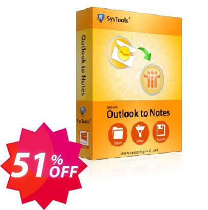 SysTools Outlook to Notes Converter Coupon code 51% discount 