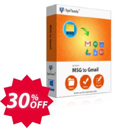 SysTools MSG Converter + Outlook to G Suite, 1 Plan  Coupon code 30% discount 