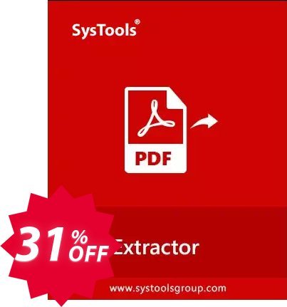 SysTools PDF Extractor Coupon code 31% discount 
