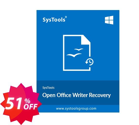SysTools OpenOffice Writer Recovery Coupon code 51% discount 