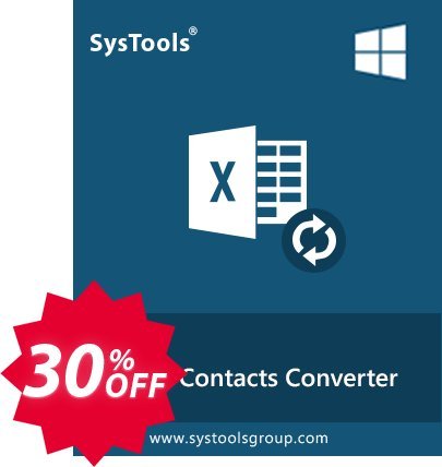 SysTools Excel Contacts Converter Coupon code 30% discount 