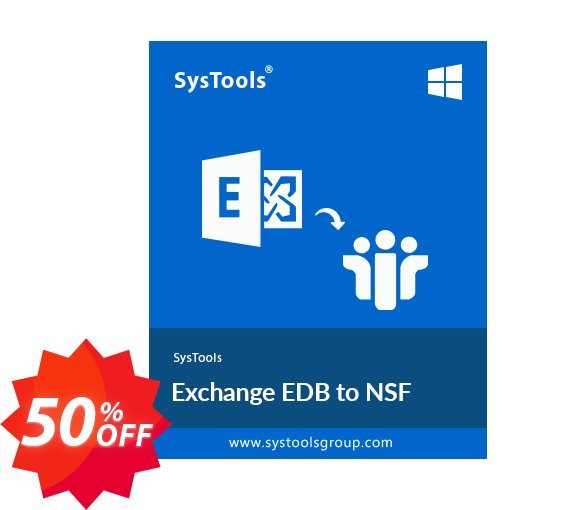 SysTools Exchange EDB to NSF Converter Coupon code 50% discount 