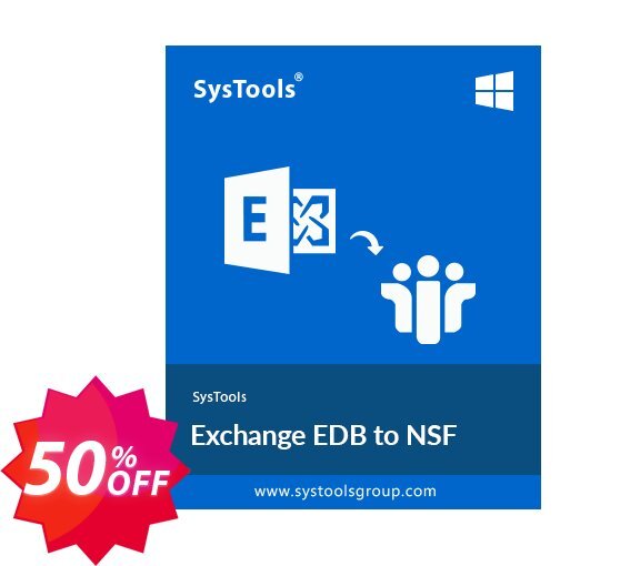 SysTools Exchange EDB to NSF Converter, Enterprise  Coupon code 50% discount 