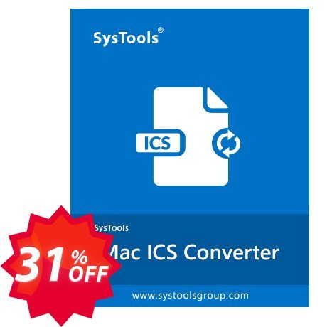 SysTools MAC ICS Converter Coupon code 31% discount 