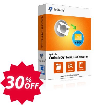 SysTools Outlook OST to MBOX Converter Coupon code 30% discount 