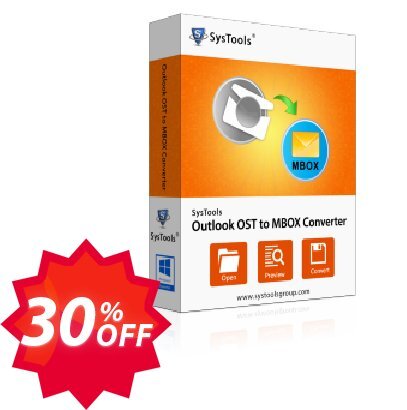 SysTools Outlook OST to MBOX Converter Coupon code 30% discount 