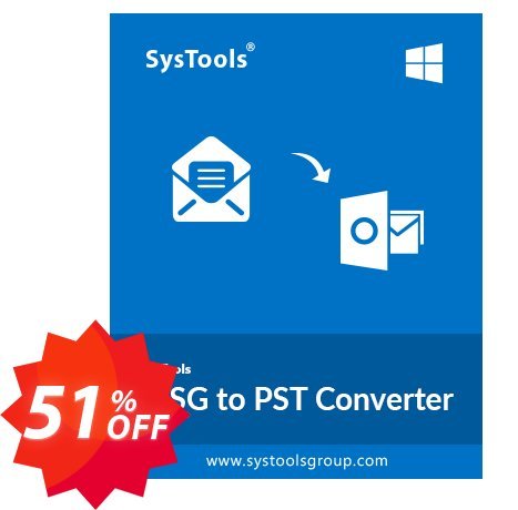 SysTools MSG to PST Converter Coupon code 51% discount 