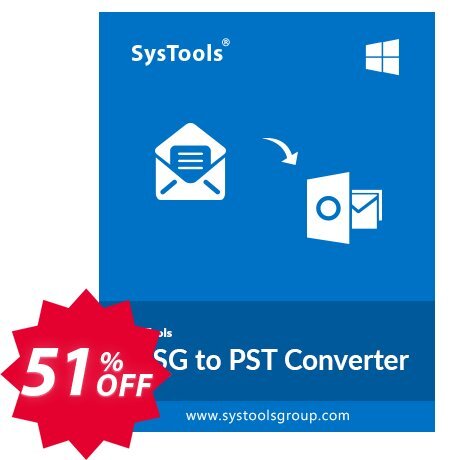 SysTools MSG to PST Converter Coupon code 51% discount 