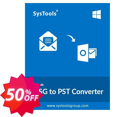 SysTools MSG to PST Converter, Business  Coupon code 50% discount 