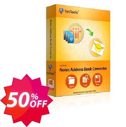 SysTools Notes Address Book Converter Coupon code 50% discount 