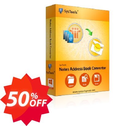 SysTools Notes Address Book Converter, Business  Coupon code 50% discount 