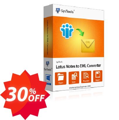 SysTools Lotus Notes to EML Converter, Outlook Express  Coupon code 30% discount 
