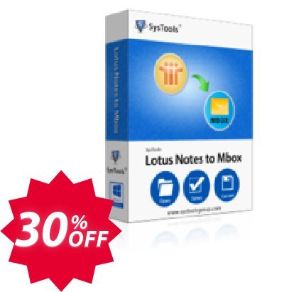 SysTools Lotus Notes to MBOX Converter Coupon code 30% discount 