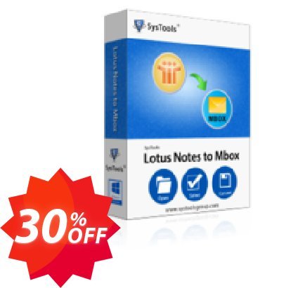 SysTools Lotus Notes to MBOX Converter, Business  Coupon code 30% discount 