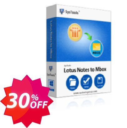 SysTools Lotus Notes to MBOX Converter, Business  Coupon code 30% discount 