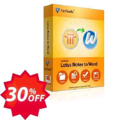 SysTools Lotus Notes to Word Coupon code 30% discount 