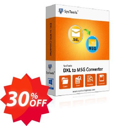 SysTools DXL to MSG Converter Coupon code 30% discount 