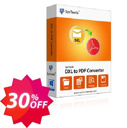 SysTools DXL to PDF Converter, Enterprise  Coupon code 30% discount 