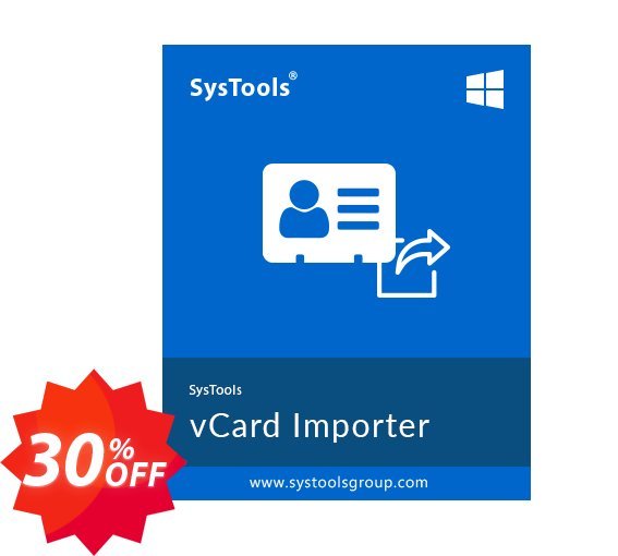SysTools vCard Importer, Business  Coupon code 30% discount 