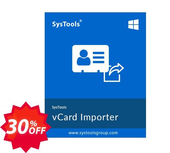 SysTools vCard Importer, Enterprise  Coupon code 30% discount 