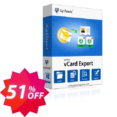 SysTools vCard Export Coupon code 51% discount 