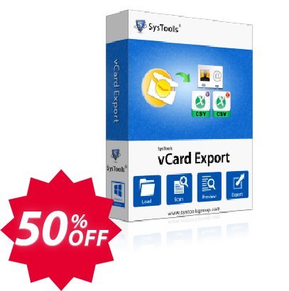 SysTools vCard Export - Business Plan Coupon code 50% discount 