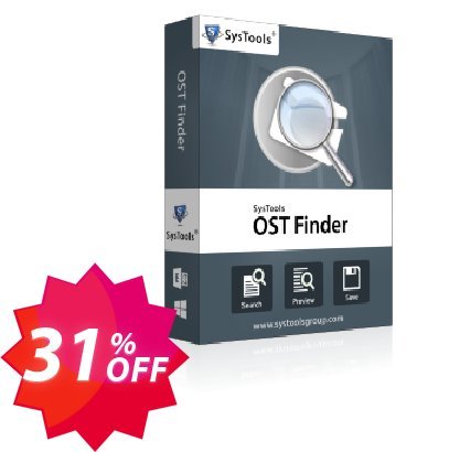 SysTools Outlook OST Finder Coupon code 31% discount 