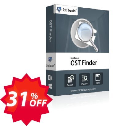 SysTools Outlook OST Finder Coupon code 31% discount 