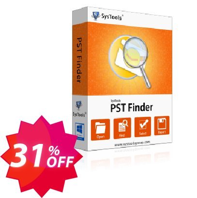 SysTools PST Finder Coupon code 31% discount 