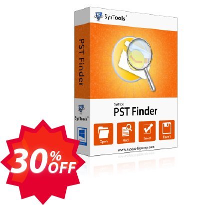 SysTools PST Finder, Enterprise Plan  Coupon code 30% discount 