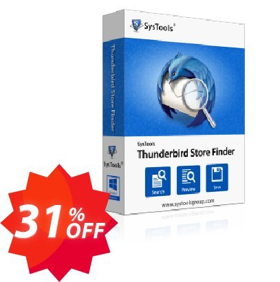 SysTools Thunderbird Store Finder Coupon code 31% discount 