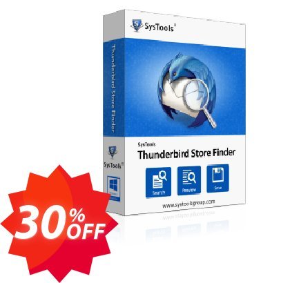 SysTools Thunderbird Store Finder, Enterprise  Coupon code 30% discount 
