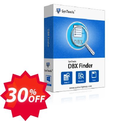 SysTools DBX Finder, Enterprise Plan  Coupon code 30% discount 