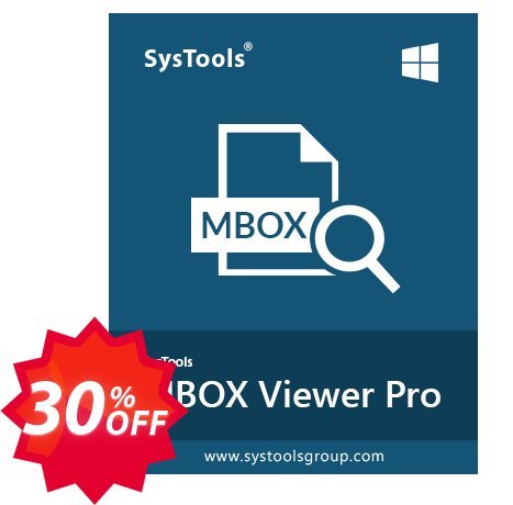 SysTools MBOX Viewer Pro, 50 User Plan  Coupon code 30% discount 