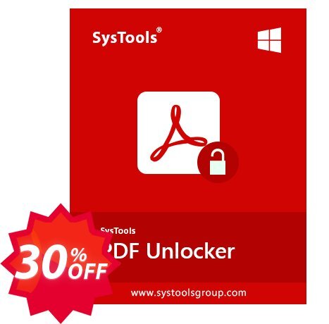 SysTools PDF Unlocker, Enterprise  Coupon code 30% discount 