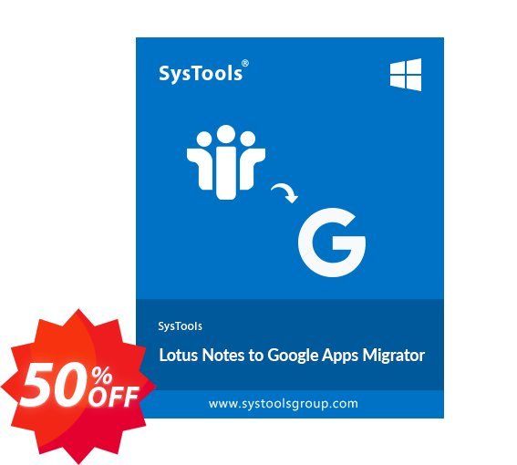 Lotus Notes to Google Apps - 50 Users Plan Coupon code 50% discount 